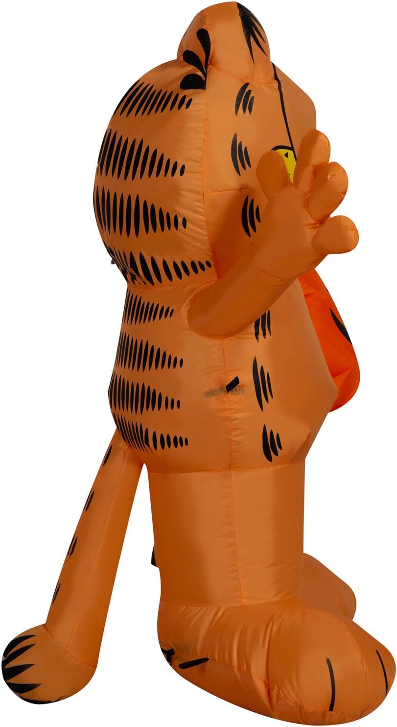 Gemmy Garfield Halloween Inflatable, 3.5 Ft Tall Lighted Yard Decoration with Jack O Lantern Pumpkin, Outdoor Decor with Stakes and Tethers