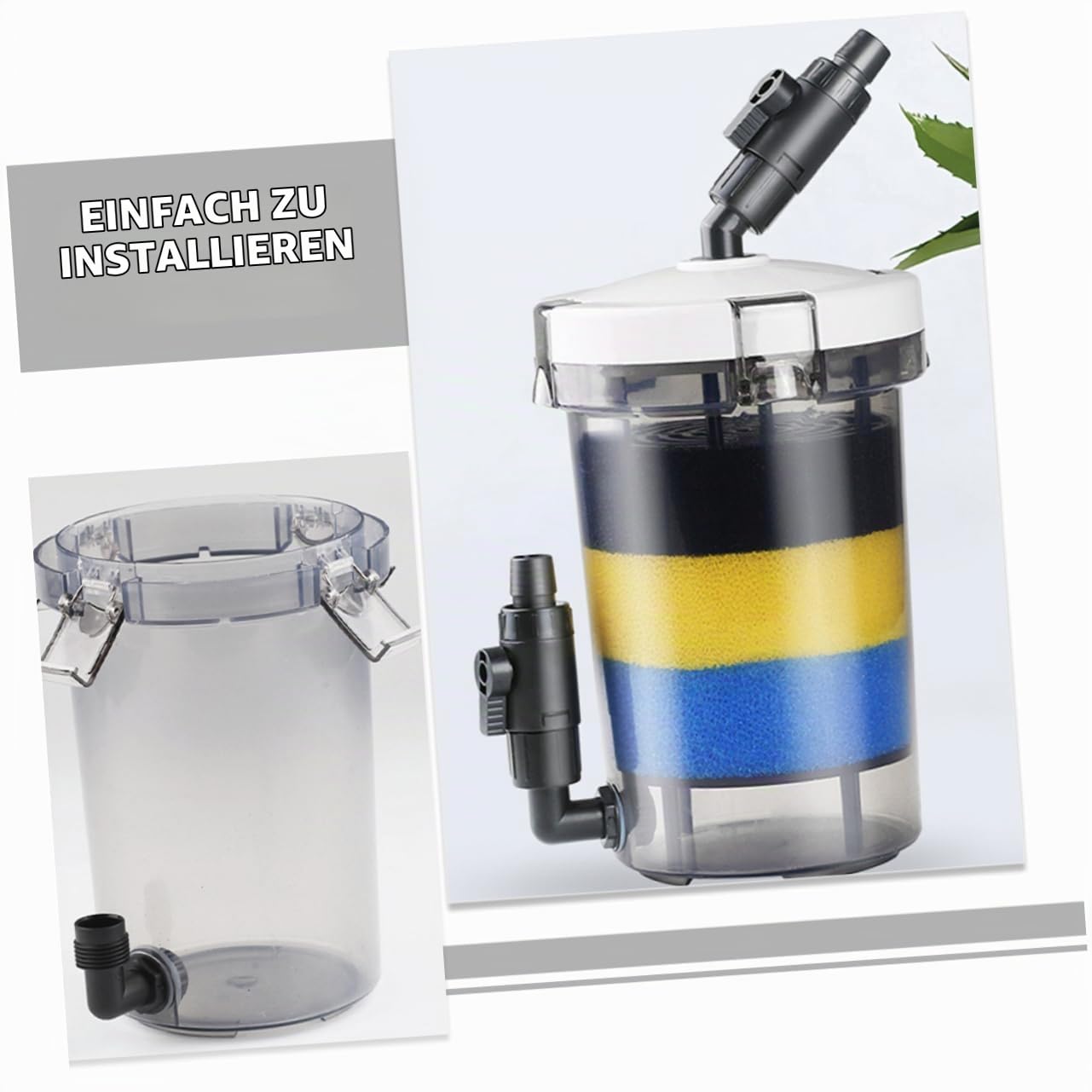 BESPORTBLE Aquarium AußEnfilter Leise Filterbox FüR Aquarium 13X7X6 Zoll Externer Klarer Filtereimer Ohne Pumpe Praktische Wartung FüR Ruhige Aquarienumgebung