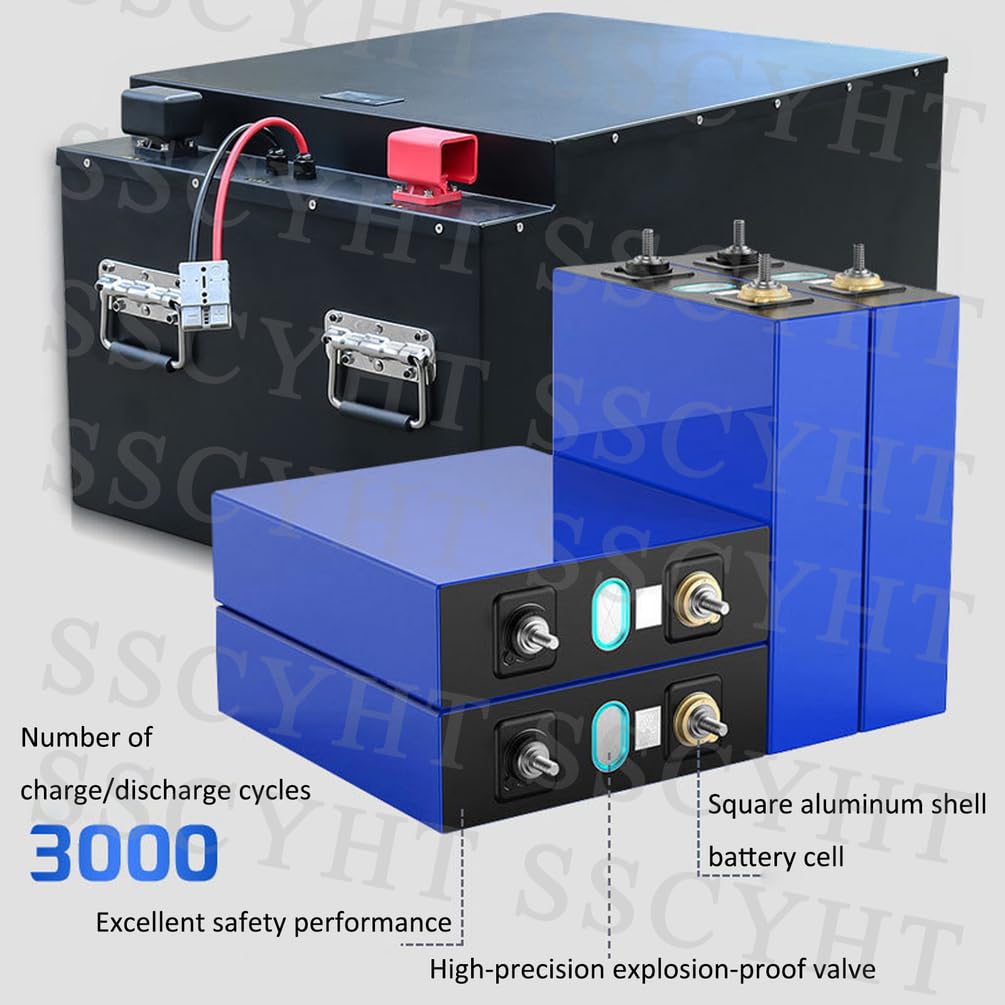 Batteria accumulo energia fotovoltaica 24V 48V 100Ah 150Ah 200Ah 300Ah 400Ah condizionatore d'Aria parcheggio Batteria al Litio Ferro fosfato 25,6V 51,2V per Motore fuoribordo