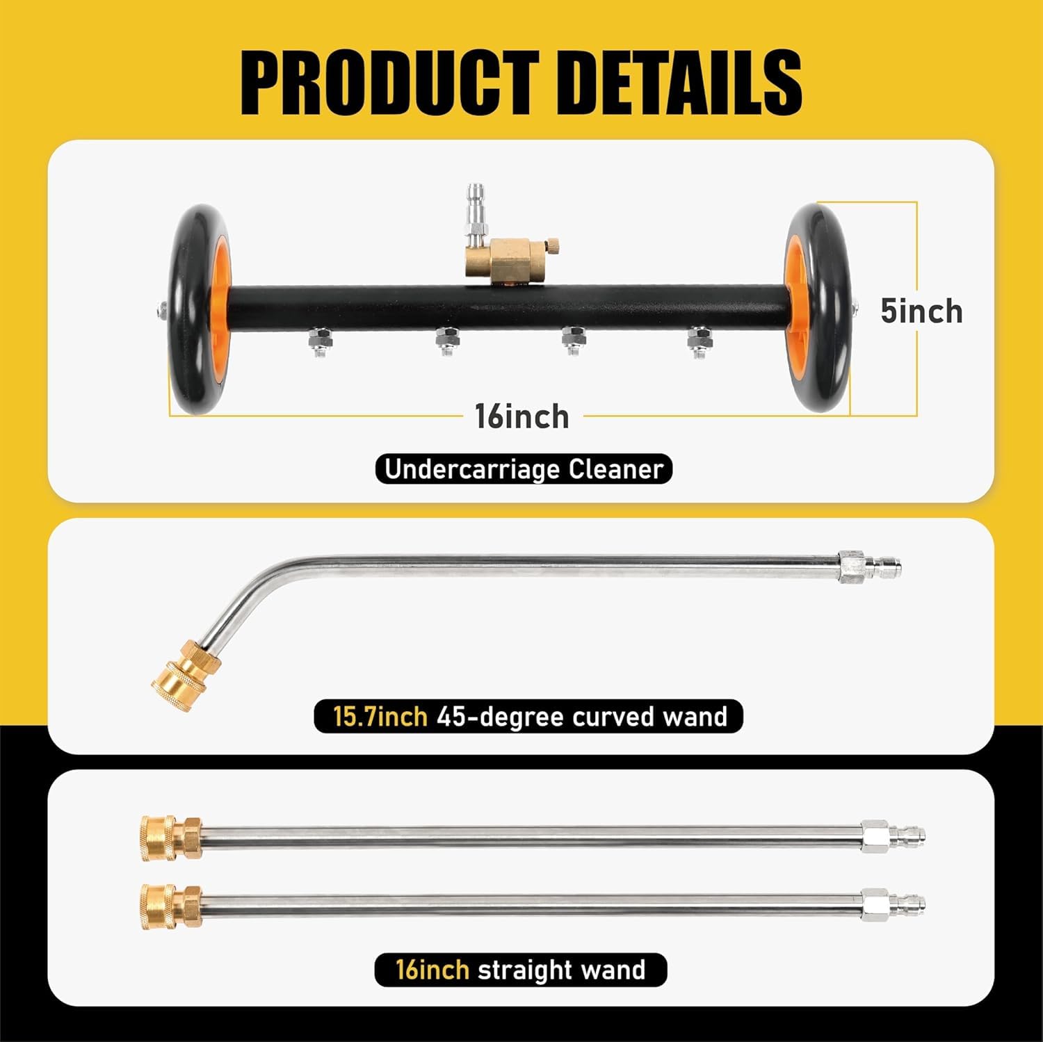 Dual-Function Undercarriage Cleaner,Surface Cleaner for Pressure Washer 16 Inch - Image 4