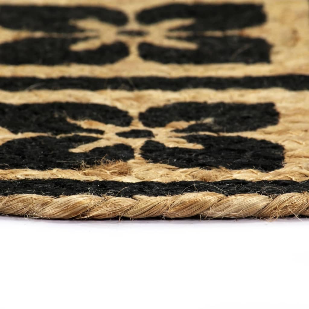 Mantel Individual 6 Unidades Redondo Yute Negro 38 cm, Salvamanteles Individuales, Placemat, Salva Manteles - SPU:133869