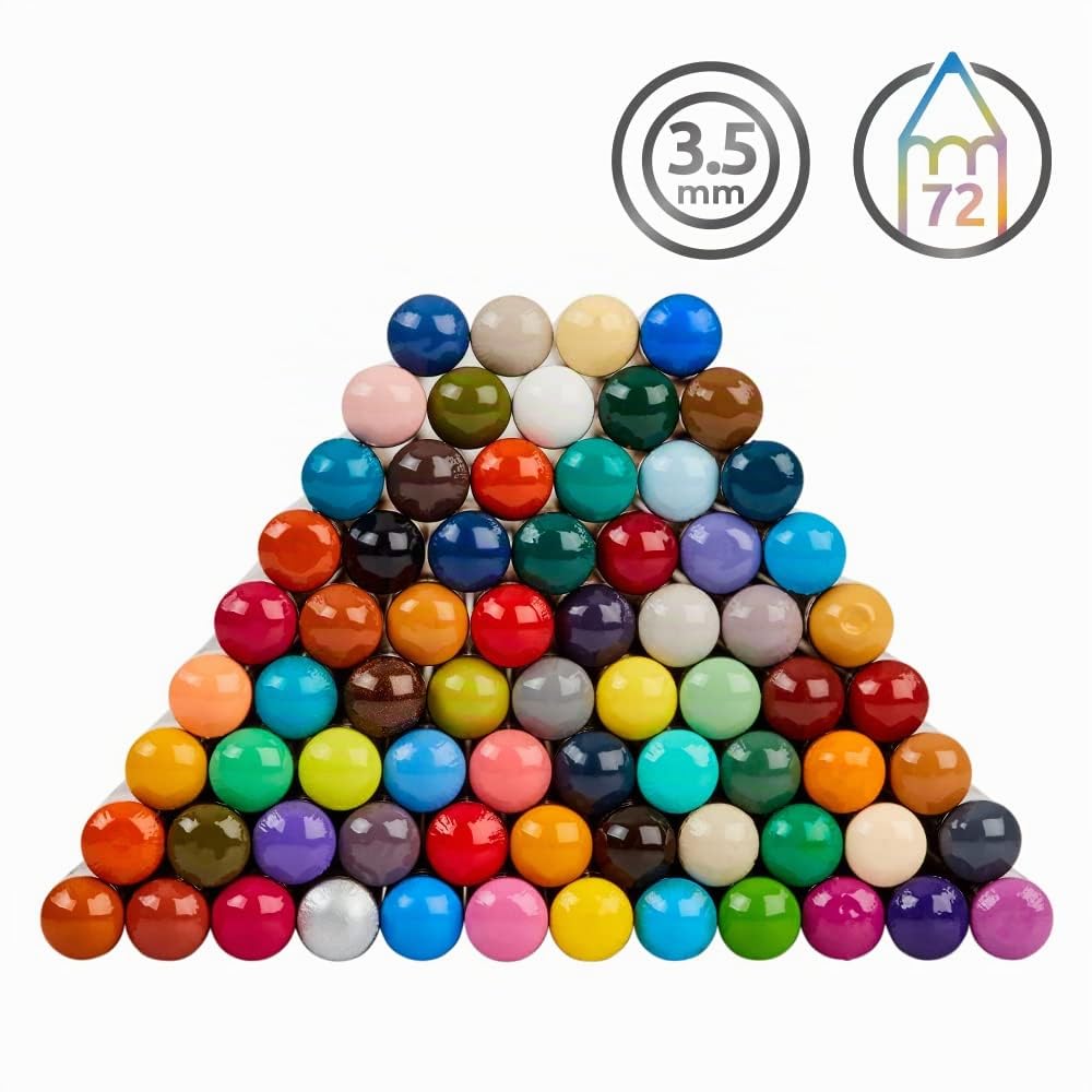 Derwent Chromaflow - Boîte de 72 Crayons de Couleurs, Mines Tendres de 3,5 mm, Faciles à Estomper, pour Dessin & Coloriage, Qualité Professionnelle, 2306014