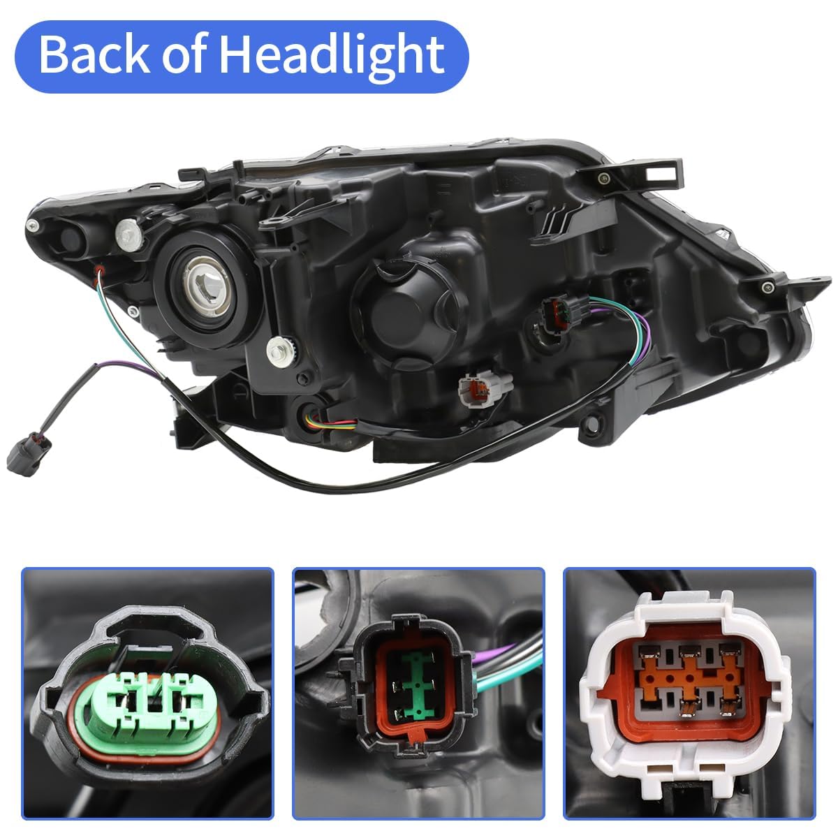 For 2014 2015 2016 Nissan Rogue Projector Headlights w/LED DRL Left For 2014 2015 2016 Nissan Rogue Projector Headlights w/LED DRL Left