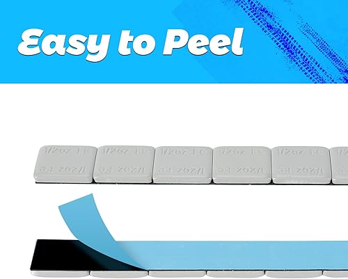 Miniatura 9 de EASYBERG Pesos de rueda de 12 onza, 90 onzascaja, 180 piezas, pesos de rueda de equilibrio de neumáticos negros para automóviles, camiones, SUV,