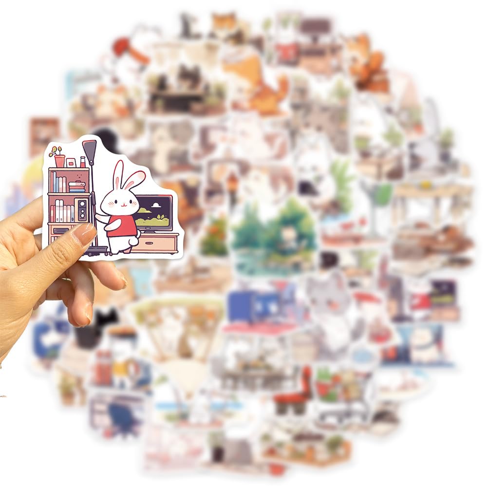 50PCS Cartoon Animals Stickers for Laptop Water Bottle Luggage Snowboard Bicycle Skateboard Decal for Kids Teens Adult Stickers - Image 2