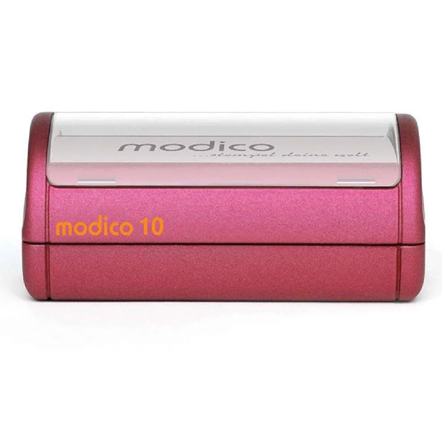 Modico Timbro Personalizzato Preinchiostrante - Impronta 90x44 mm, Inchiostro Vari Colori, Max 9 Righe (Montatura Rossa)