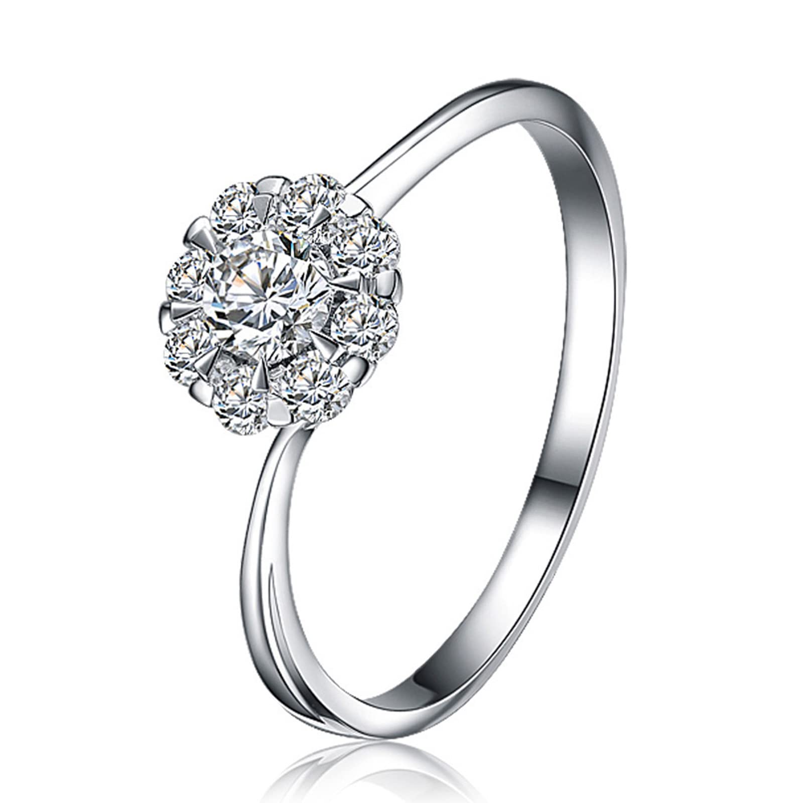 9K/14K/18K Echtgold Hochzeitsringe für Damen Moissanit 0.5-0.8ct Ewigkeitsring Verlobungsringe für Sie