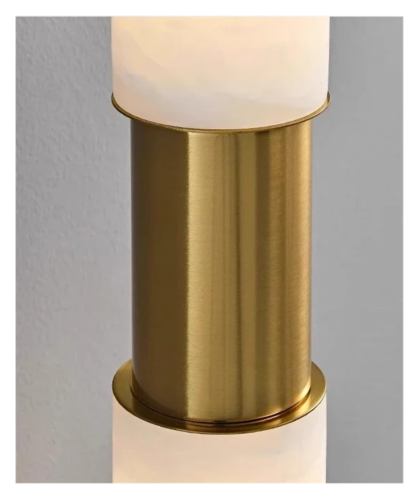 Generico Luci da parete, Lampada da parete moderna a LED in marmo naturale spagnolo, soggiorno, sfondo, camera letto, comodino, bagno, lampada specchio, in ottone(Warm,Golden W6CM H35CM)