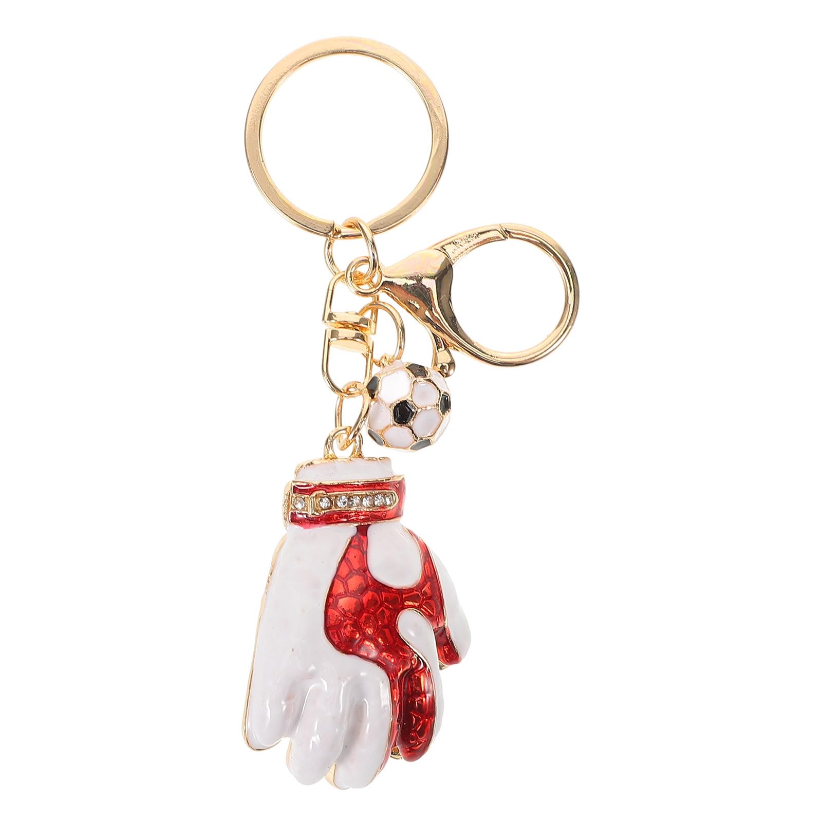 Mipcase Soccer Goalie Glove Keychain Lightweight Zinc Alloy Decorative Football Pendant Backpack Hanging Accessory 4.21X1.37X0.78In Sports Fan