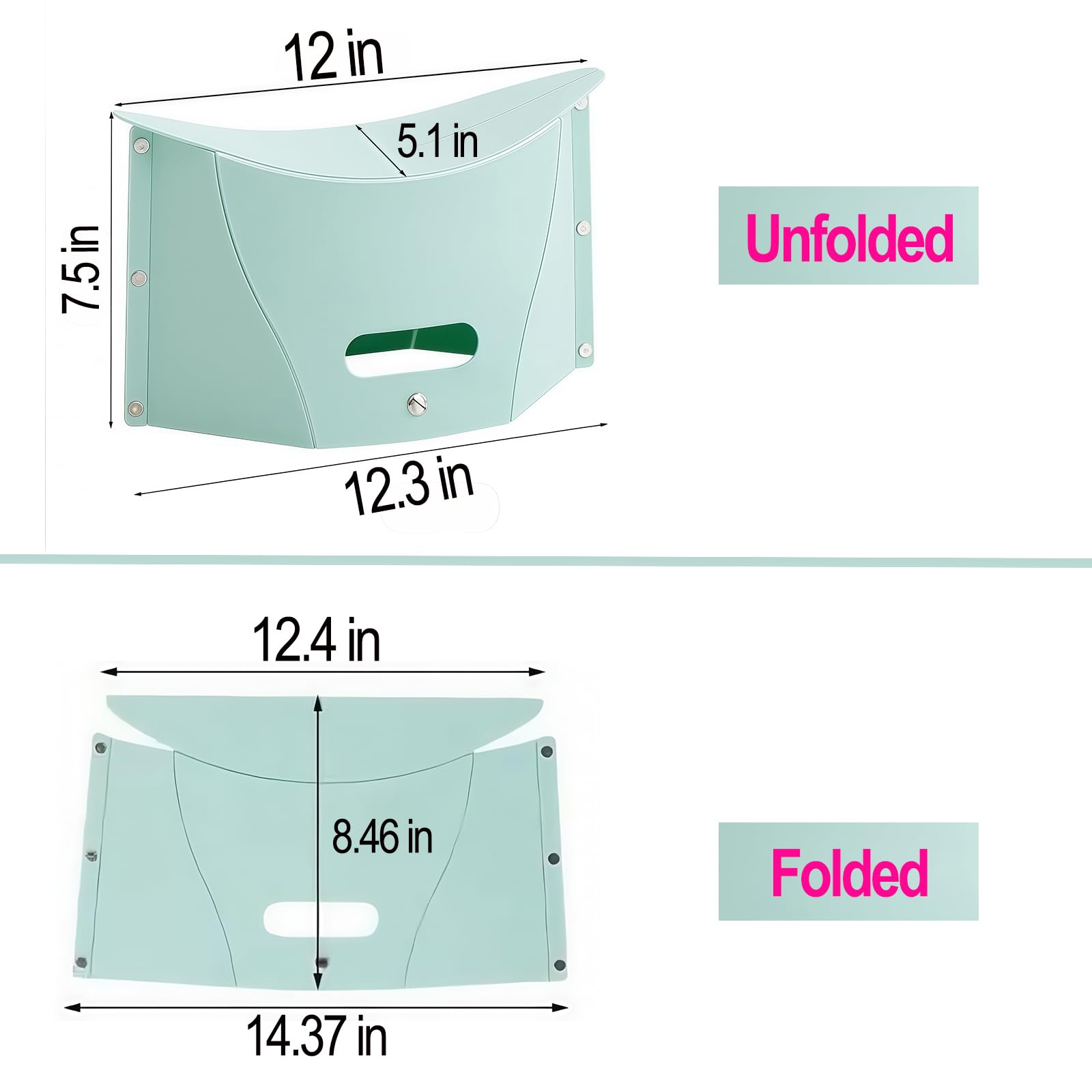 Taburete plegable portátil, ligero, plegable, para camping, senderismo, pequeñas sillas de viaje plegables para pesca, senderismo, excursiones, barbacoas, fiestas, metro, orinal (verde claro