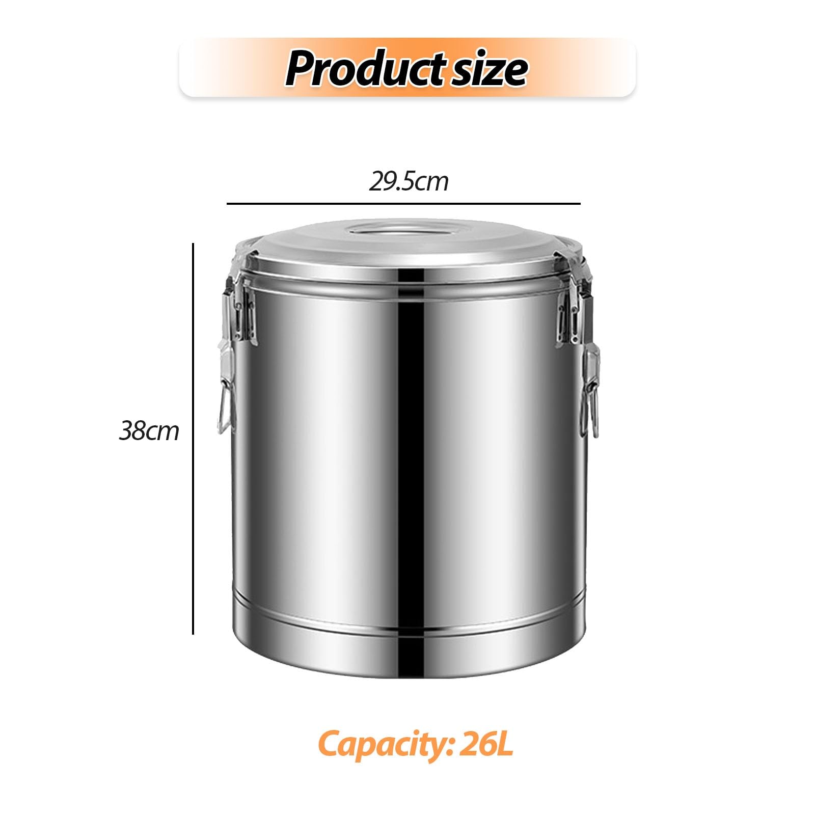Contenedor de almacenamiento de alimentos de acero inoxidable 304, cubos de transporte térmico sellados para granos de cocina, café, té, harina, duradero y versátil para almacenamiento de alimentos
