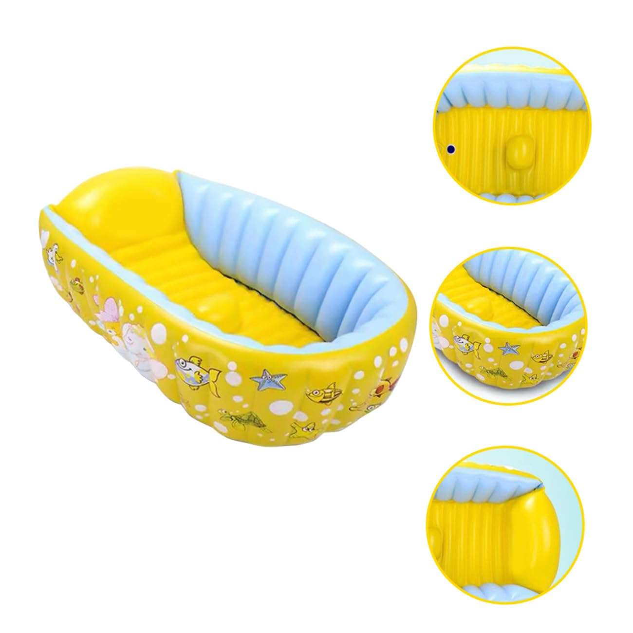 Vaguelly Bassin Gonflable pour Bébé en Pvc Motifs Dessin Animé, Pratique et Sécurisé pour Bain Intérieur et Extérieur, pour Garçon et Fille