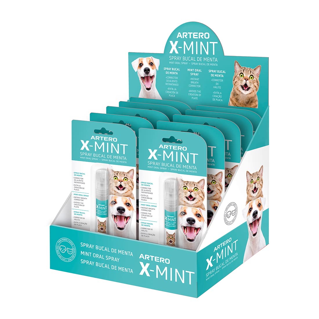 X-Mint Breath Freshener Oral Spray for Dogs and Cats, Instantly Eliminates Bad Breath, Prevents Plaque, 14ml