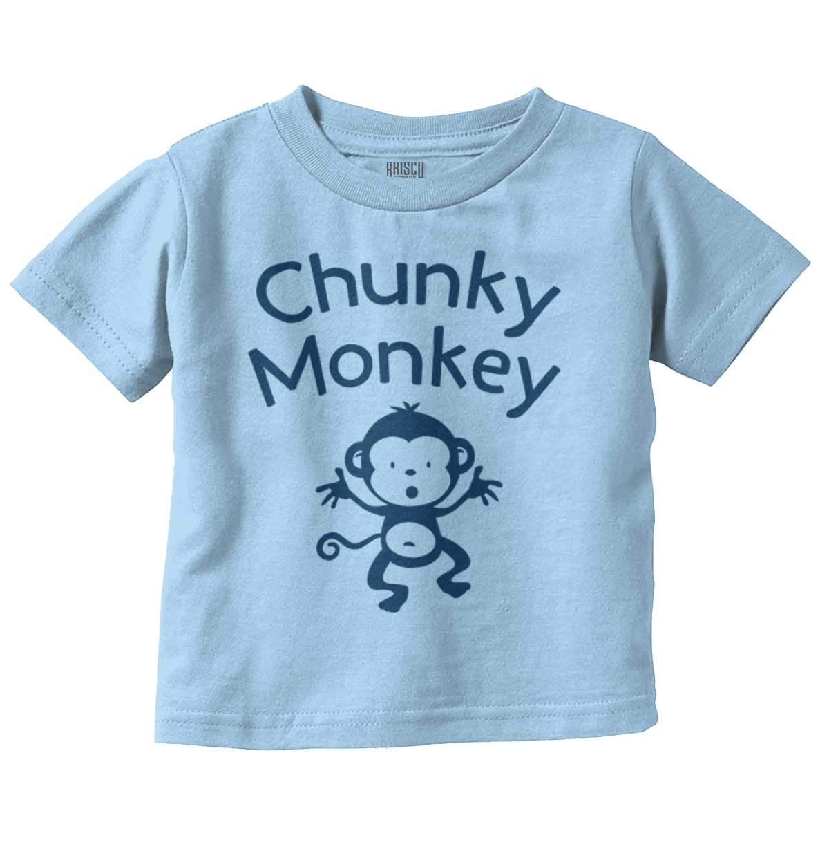 Chunky Monkey Adorable Animal Babies Toddler Boy Girl T Shirt Light Blue