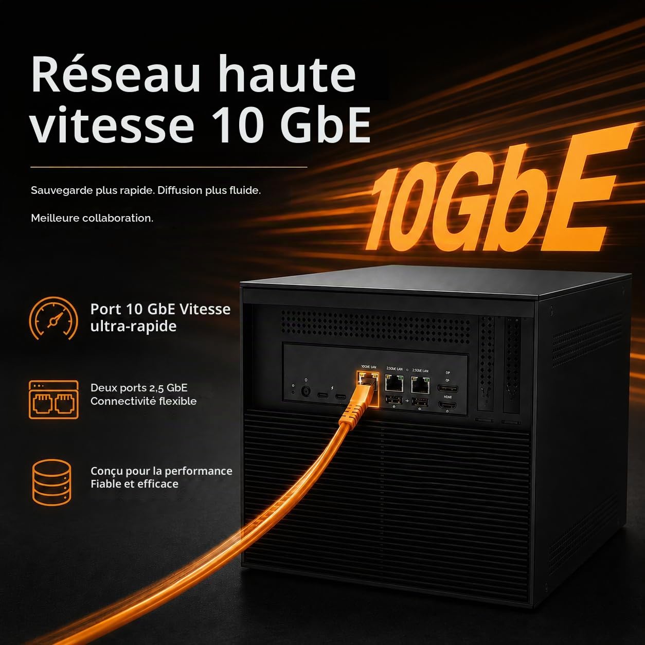ZimaCube Pro 2 NAS 6 Baies, Intel i5-1235U, 16 Go RAM, SSD 256 Go, 10GbE | Conçu pour Docker, la virtualisation, les laboratoires domestiques et les transferts ultra-rapides en réseau