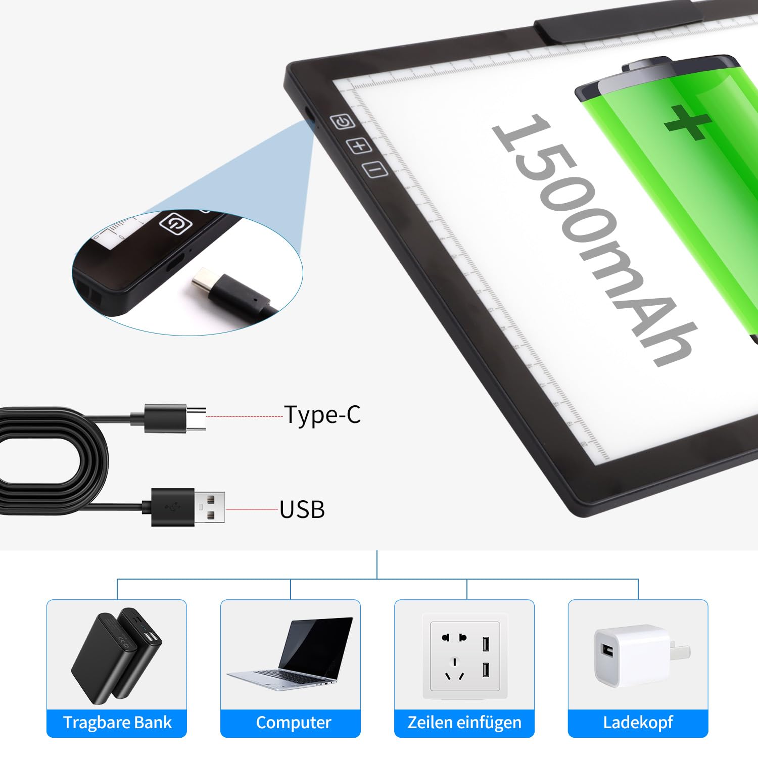Formato A4 5W 5V LED Tre Livelli Di Luminosità Dimmerabile Tavole Acriliche Per Il Disegno Di Schizz