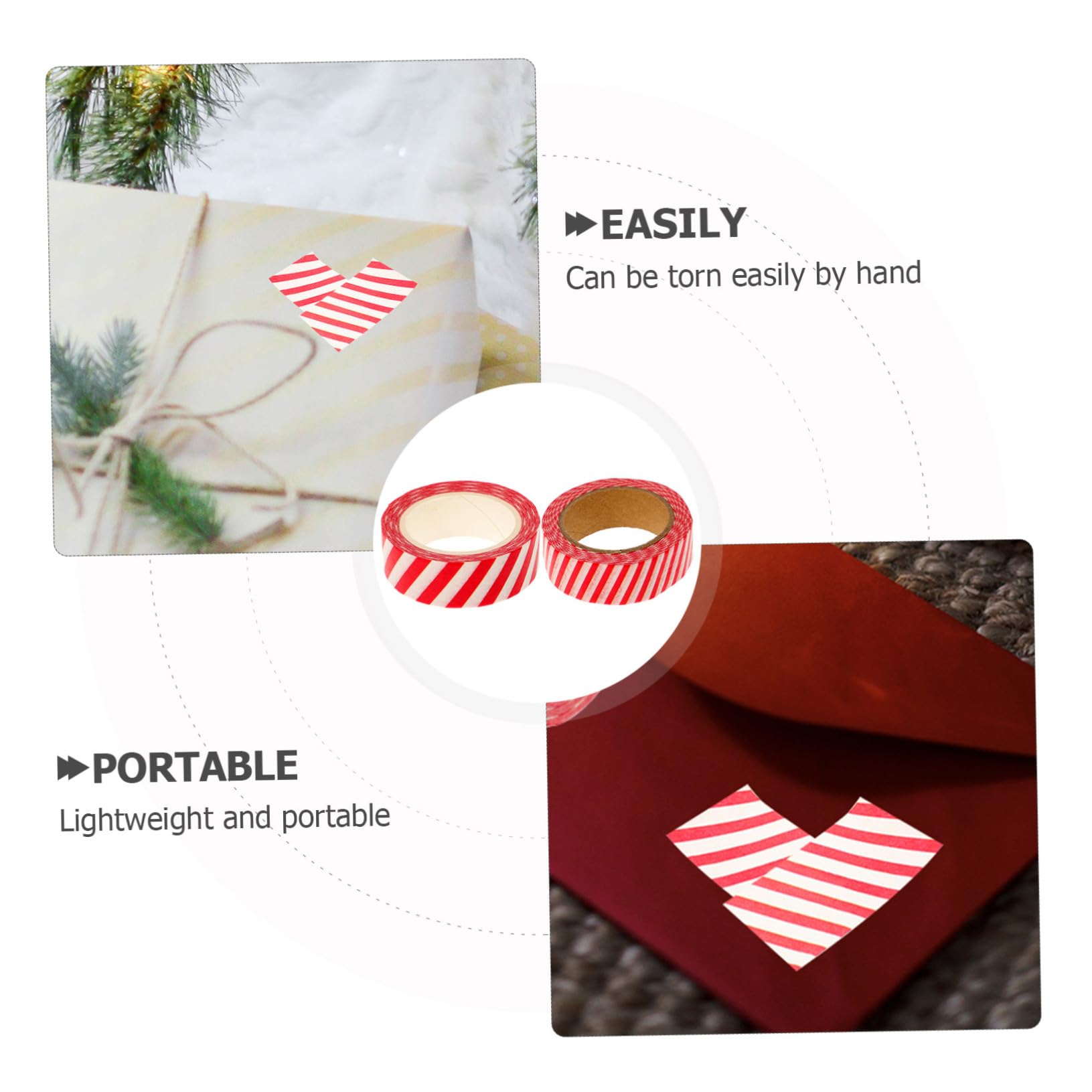 Angoily 30 Rollen Teiliges Weihnachts Washi Tape Dekoratives Klebeband mit Streifenmuster DIY Bastelband für Scrapbooking Geschenkverpackung und Kalendergestaltung Kompakt und Vielseitig