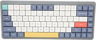 SRTATIVIS 84 Keys Wired Gaming Keyboard, Ultra Thin Wireless Mechanical Keyboard with PBT Keycaps, Support 3 Modes, Type C Backlight Gaming Keyboard with Red Switch for Windows for OS X (Grey White)