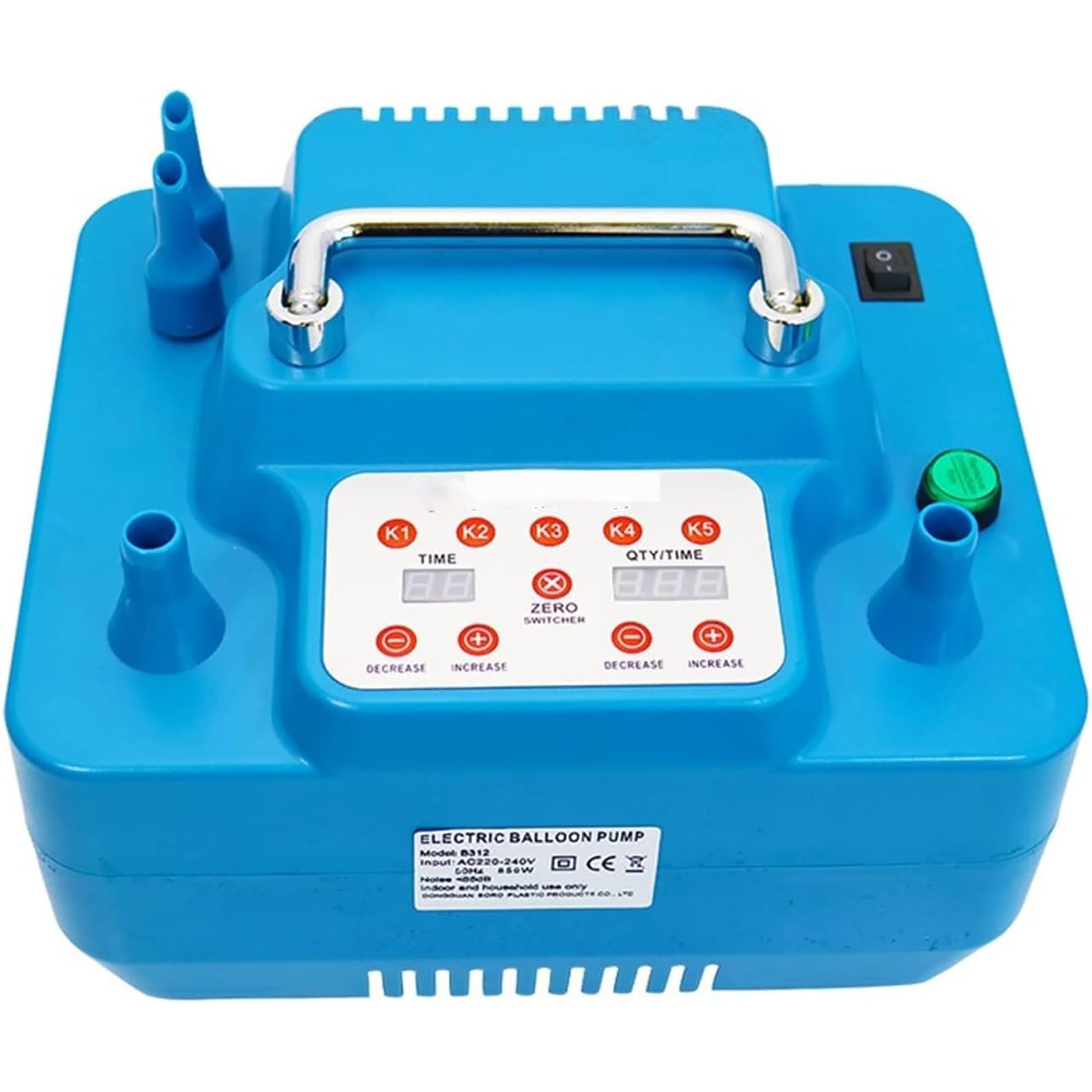 McbeAn Bomba Eléctrica para Globos, Bomba Sopladora para Inflar Globos con 2 Puertos De Inflado, Función De Sincronización Y Memoria, Diseño De Interruptor Táctil, para Fiestas, Bodas, Cumpleaños