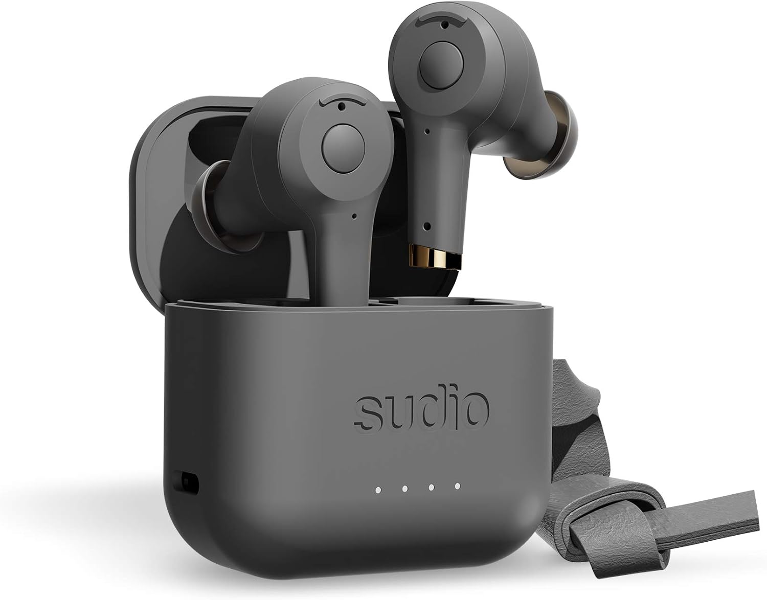 Sudio ETT True Wireless Earbuds - Active Noise Cancelling, Transparency Mode, IPX5 Water Protection, 30h Battery Time, iOS, Android, Wireless Charging (Anthracite)
