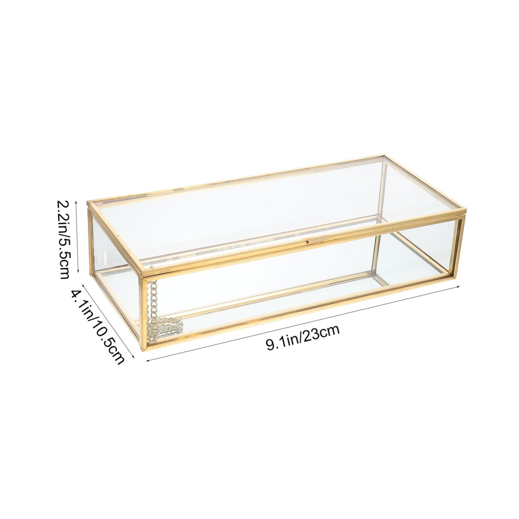 Goldene Schmuckschatulle aus Kupfer und Glas mit Robustem Rahmen und Mehr Stauraum für Reisegebrauch oder Schmuckladen zur Stilvollen Aufbewahrung