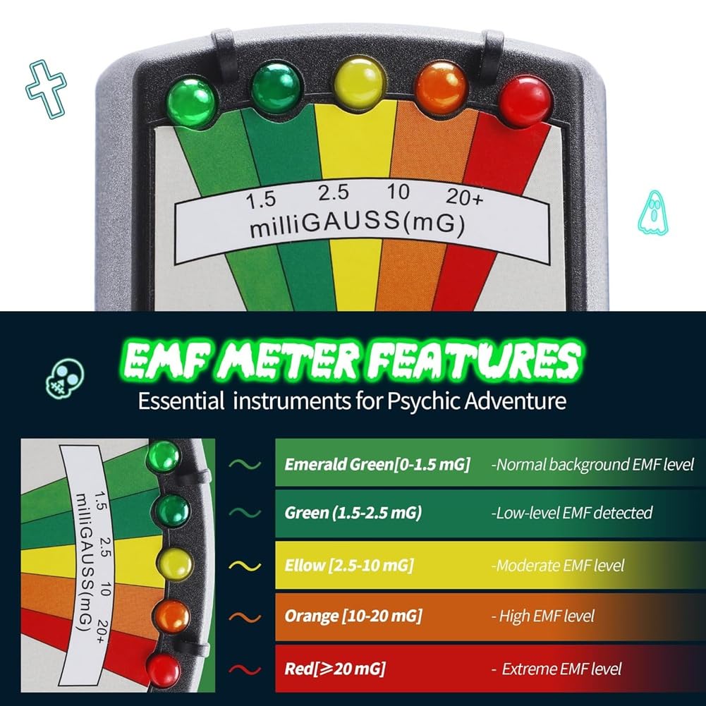 Für Anfänger und Ermittler, Komplettes Geisteruntersuchungs-Equipment-Bundle mit EMF-Meter - 8-Teiliges Geisterausrüstungsset Enthalten.