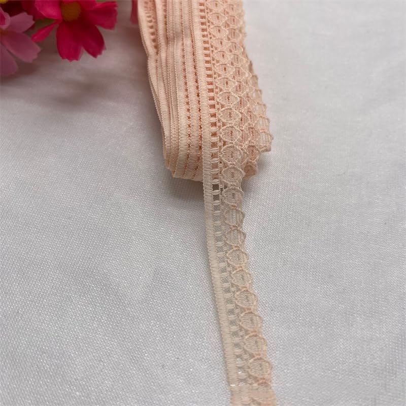 Cinta de 10 Yardas 1,2 cm de algodón con Encaje de Ganchillo Vintage con Borde de Encaje con patrón Floral para Costura, Manualidades de Bricolaje para el hogar, Mantel Rosa