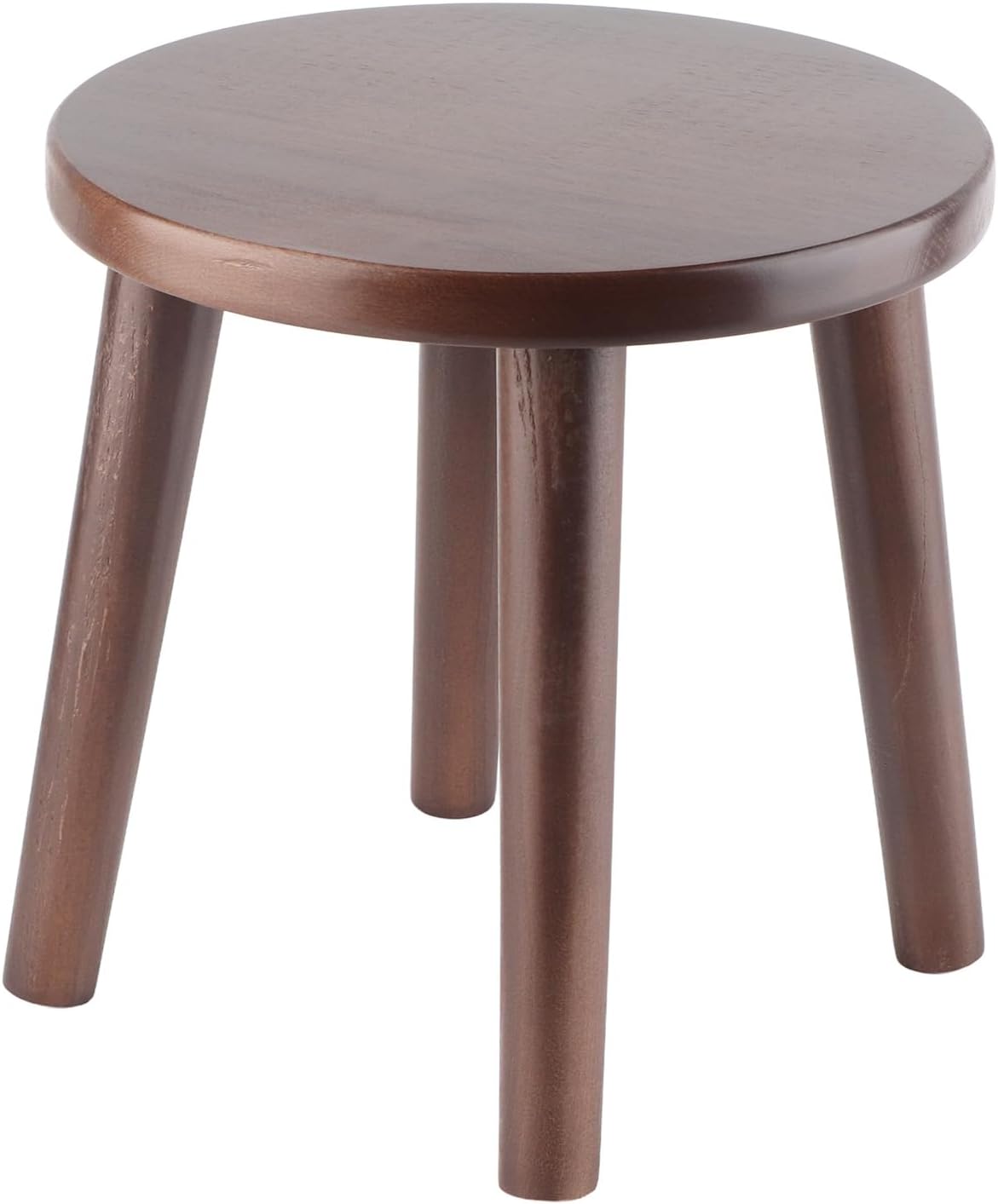 POCREATION Multi Purpose Child Stool, Household Wood Stools, Cute Small Bench, Child Pine Seat, DIY Furniture Stool, Step Stool, for Living Room Bathroom Bedroom Use(Round NutBrown)