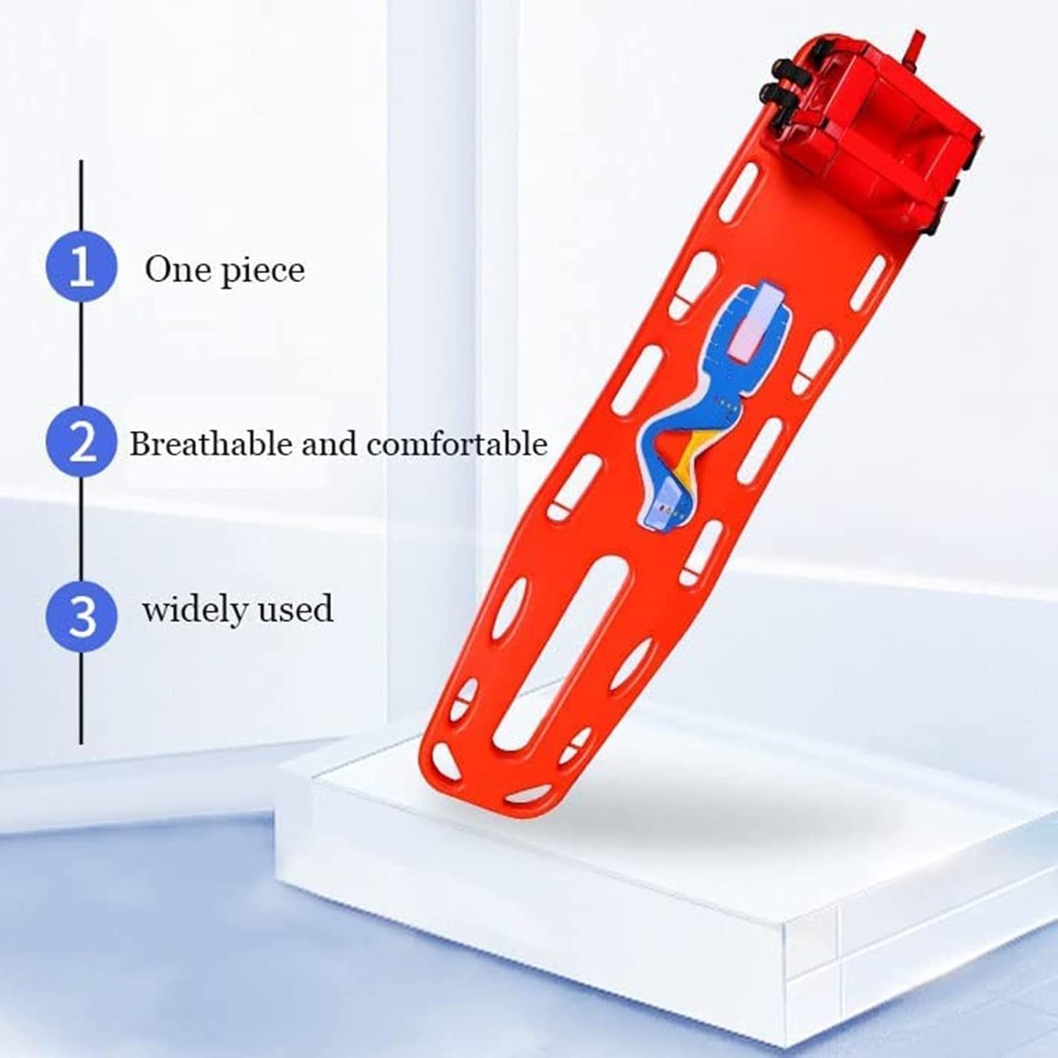Plastic Rescue Board, Swimming Pool Carrier First Aid Spine Board for Adults with Head Immobilization and Neck Support, Water Rettu Belt System