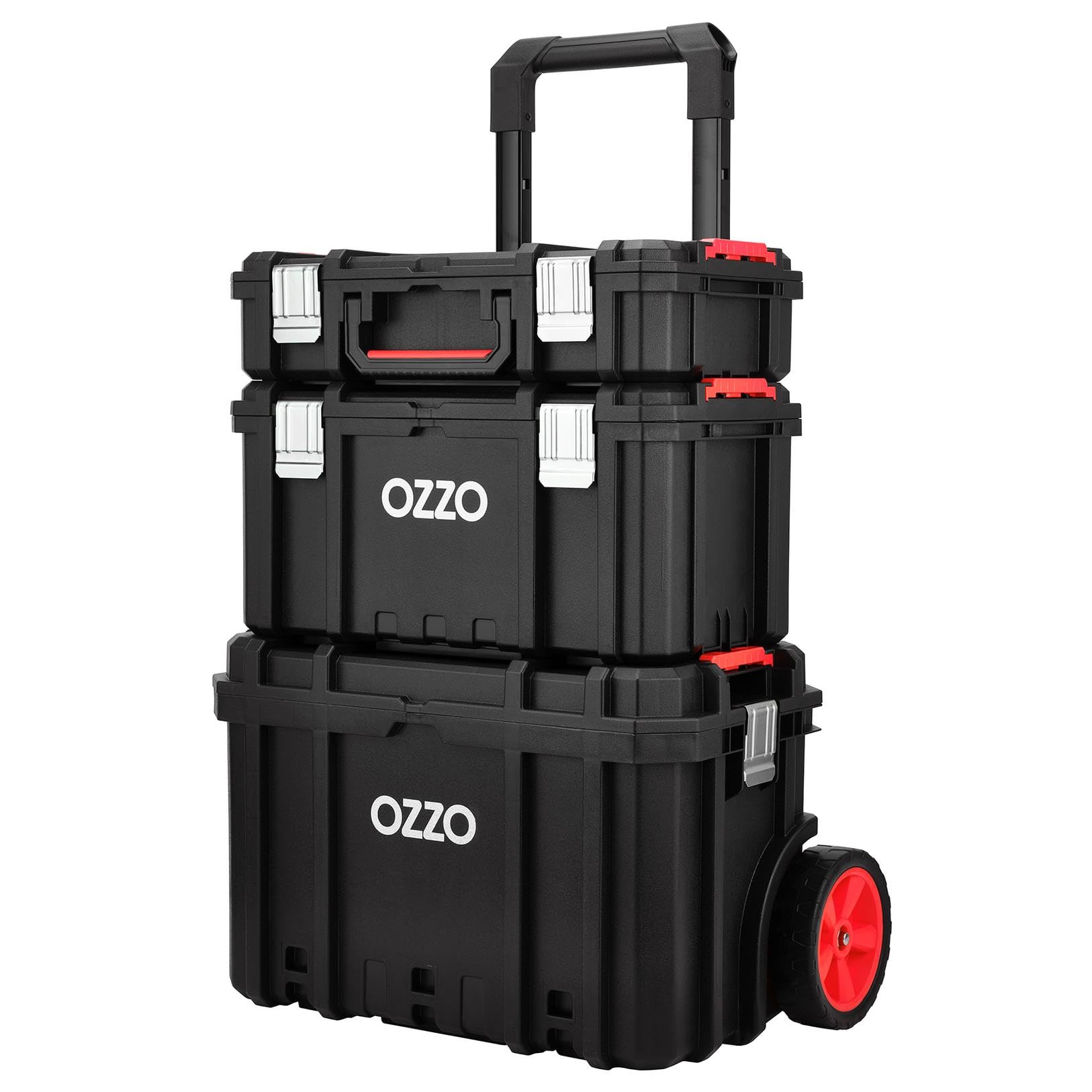 OZZO Stack N' Go Tool Box on Wheels | Heavy Duty Rolling Tool Box