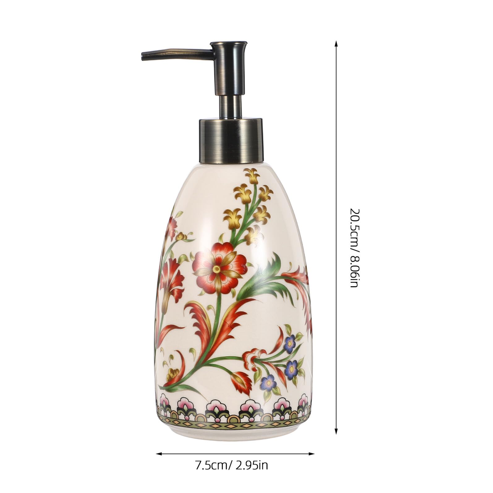 jojofuny Dispensador de Jabón de Cerámica 450 Ml, Recargable, Diseño Ergonómico para Cocina y Baño, Recipiente Decorativo para Encimera