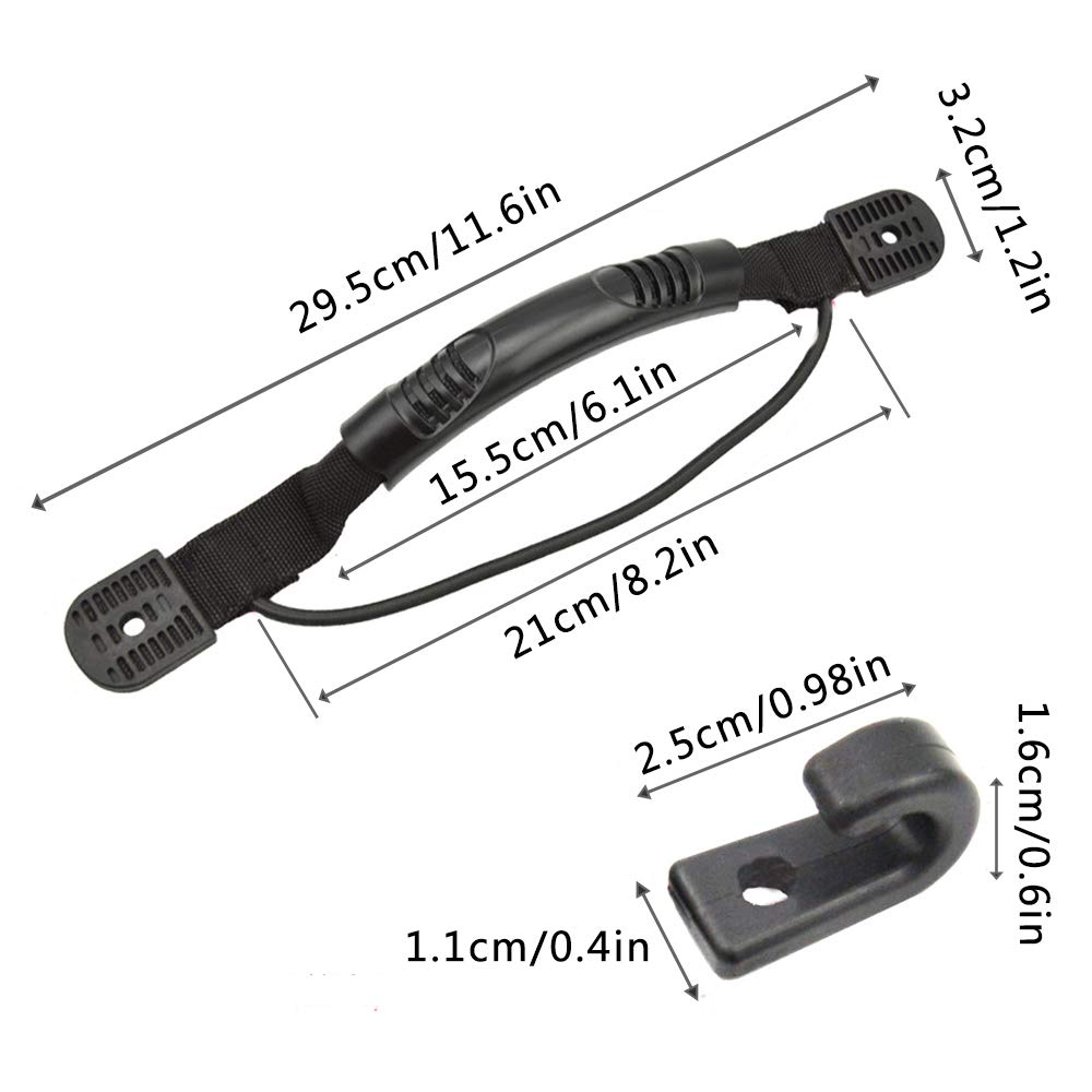 Zfdg Set Di 2 Maniglie Per Kayak In Nylon E PP – Maniglie Laterali A C Con Ganci A J, Viti Incluse, Per Canoa, Barca, SUP