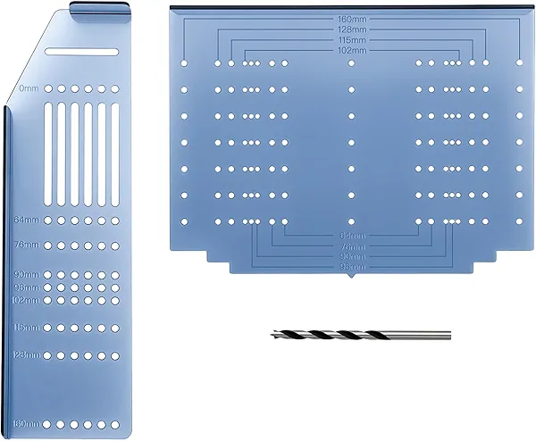Kitchen Cabinet Pulls Installation Jig Drill Mounting Template for Cabinet Knobs, Handles Drill Template Guide for Drawer Pulls, Hardware Installation Template Kit Include Drill Bit