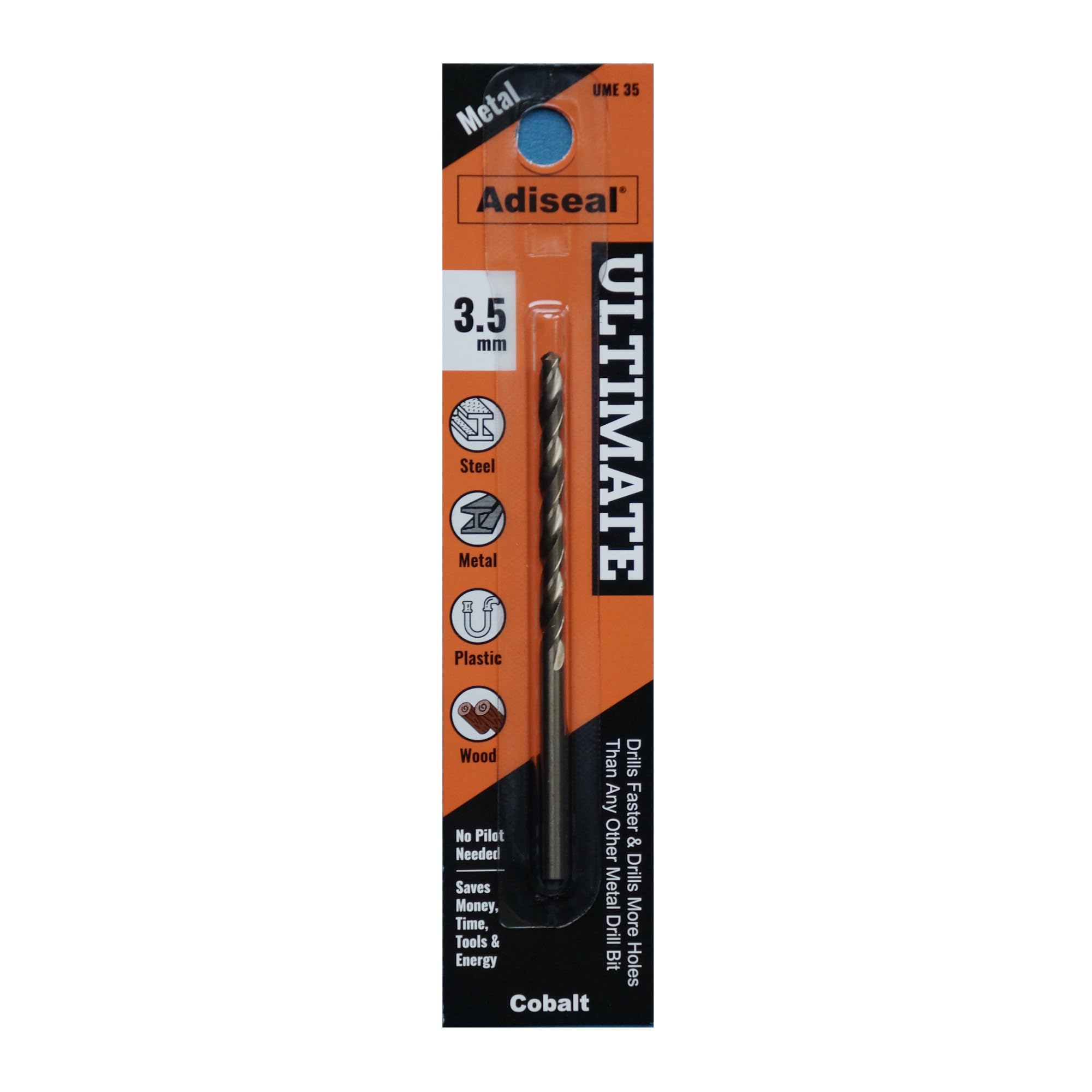 Adiseal Ultimate Fastest, Longest Lasting & Best Metal Drill Bit 3.5mm Cobalt