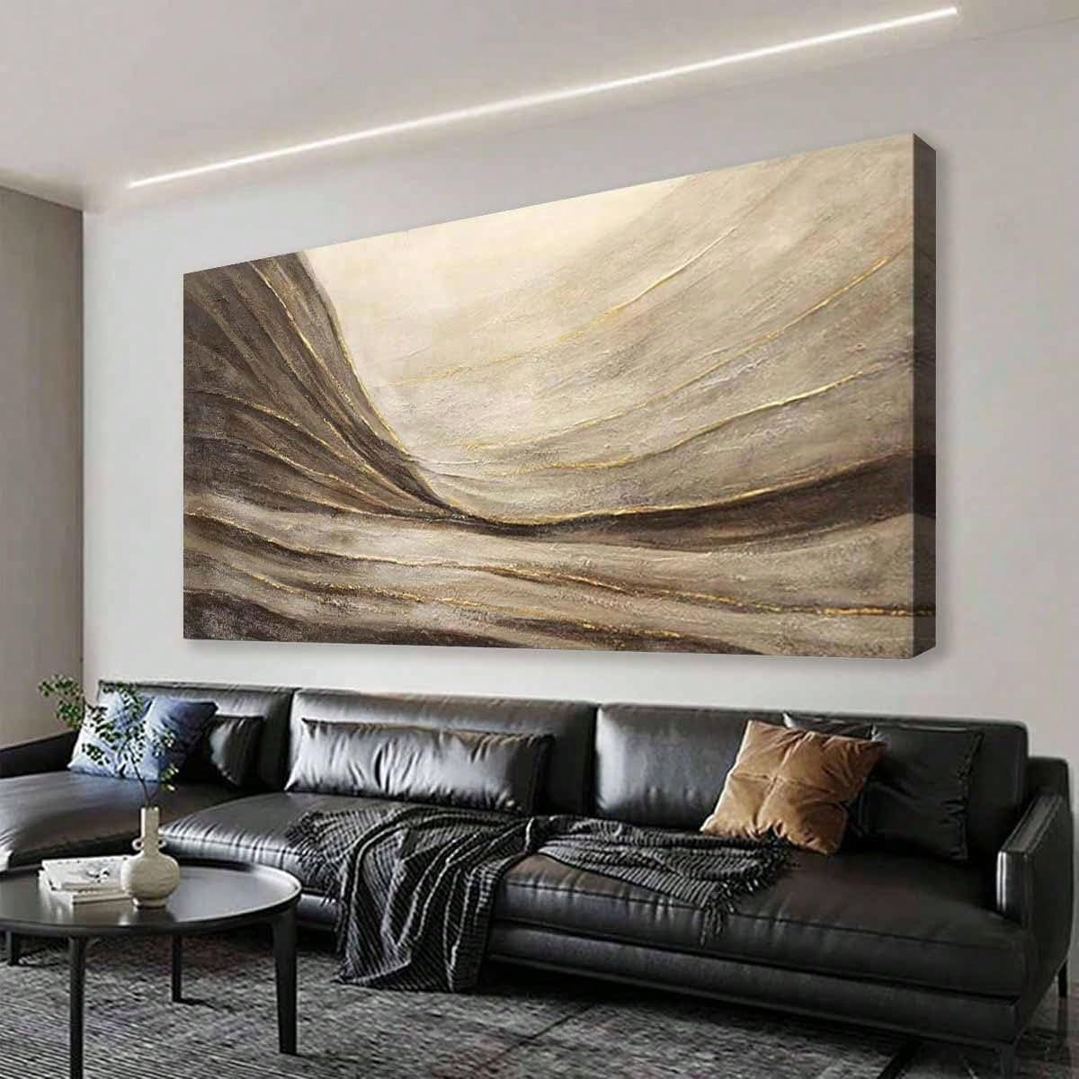 Cuadro de gran formato con diseño abstracto, ideal para salón (50x60 cm/con marco).