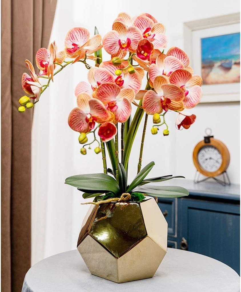 Orchidee Artificiali Fiori Finti Orchidee finte Tocco Realistico Orchidea Artificiale Pianta Finta Fiori Artificiali Fiori di Phalaenopsis Artificiali Classici Vaso