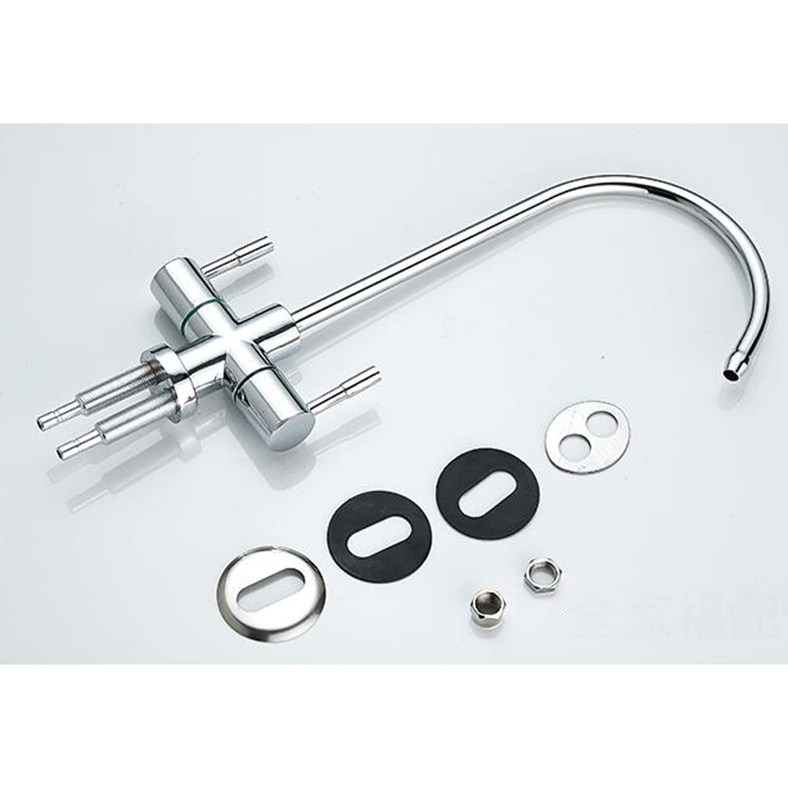 Grifo Cocina Osmosis Latón Salida Doble Purificador de Agua Grifo Recto para Beber Cromado