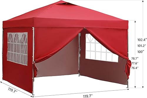 Miniatura 2 de GDY Toldo de campamento fácil de instalar de 10 x 10 pulgadas, tienda de campaña desplegable con 4 paredes laterales, toldo fácil de instalar para