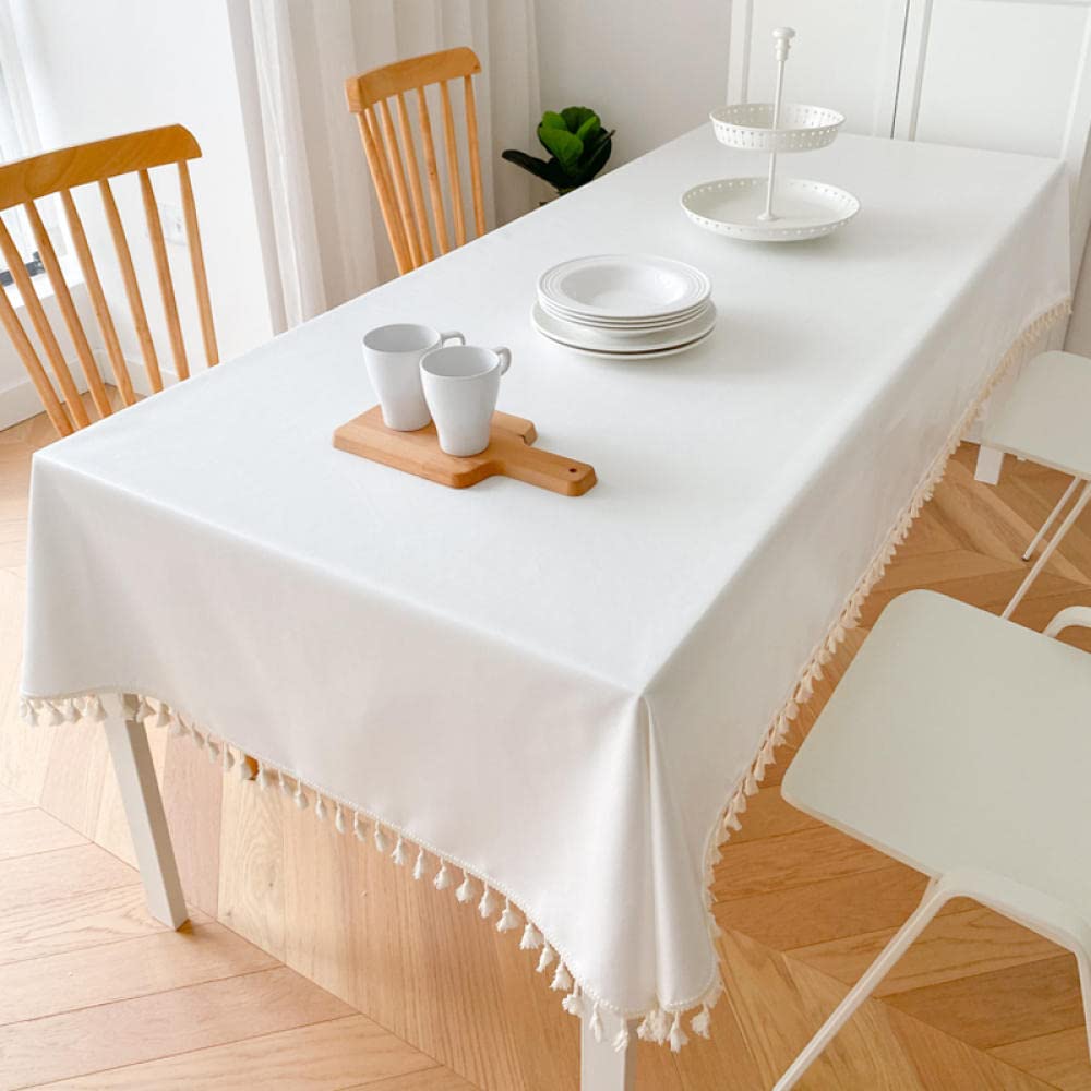 Manteles Mesa Antimanchas Impermeable Algodón y Lino Transpirable Nórdico Moderno para Cocina Comedor Light Blue 120 × 160cm