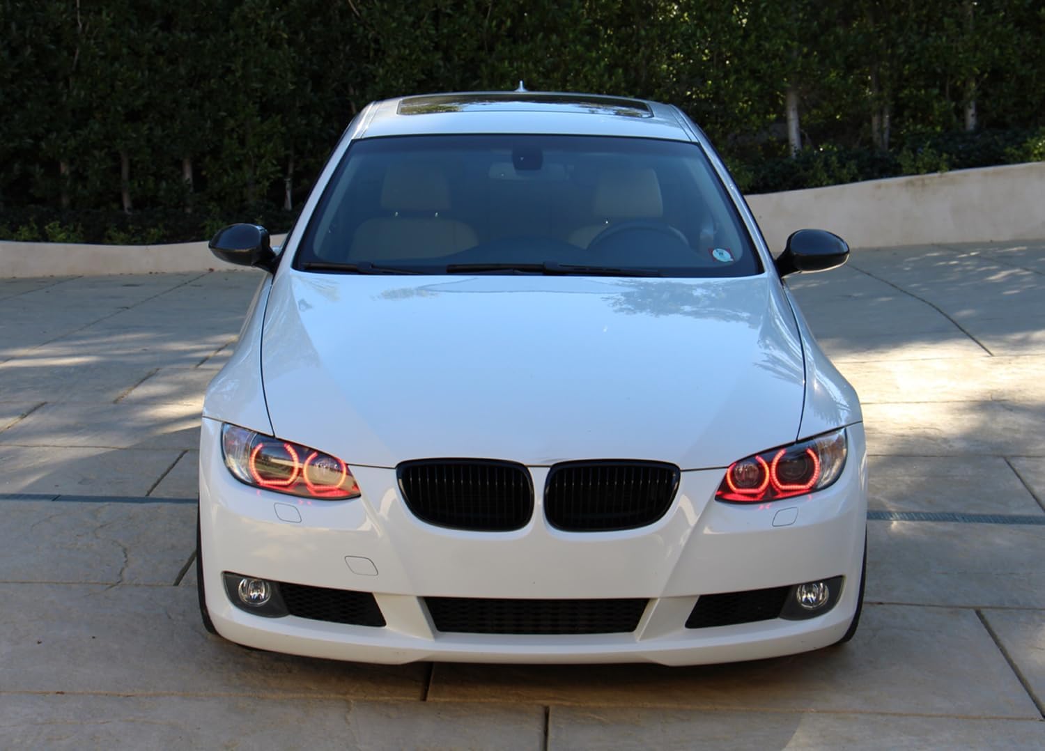 iJDMTOY DTM Style Horseshoe RGB Multi-Color LED Angel Eyes Halo Rings w/Adjustable Setting Compatible with BMW 1 2 3 4 5 Series Retrofit