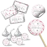 Pink & Silver Twinkle Little Star Girl Baby Shower Sticker Bundle Kit - 429 pieces!!! Includes 60 2