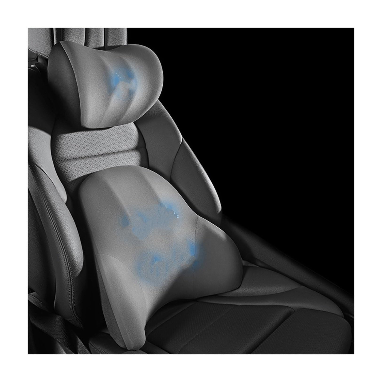 Cojin Reposacabezas Coche Almohadilla de soporte lumbar para automóvil, almohada espuma viscoelástica para cuello, para la cabeza, cintura y espalda, reposacabezas Cervical Reposacabezas | Set 3