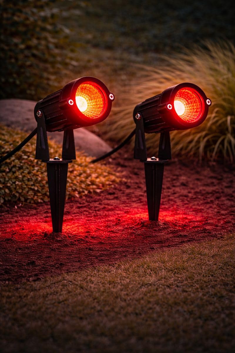 LED Spike Light, Spot Light, Garden Light (5 Watt), Optical COB LED, Elegant Fiber Body, RED Color Light, Water Proof for Indoor/Outdoor Use (Pack OF2)-image-29