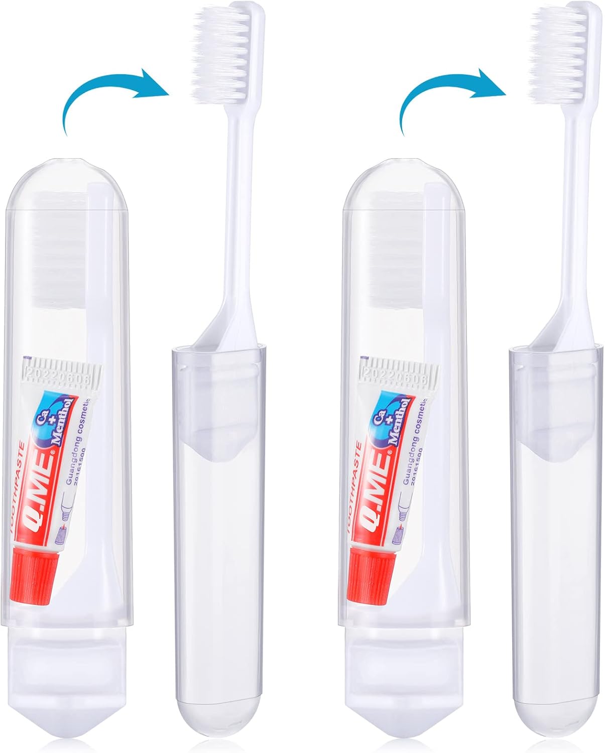 Nuenen 2 Stück Tragbare Weiche Zahnbürsten Reisezahnbürsten Faltbare