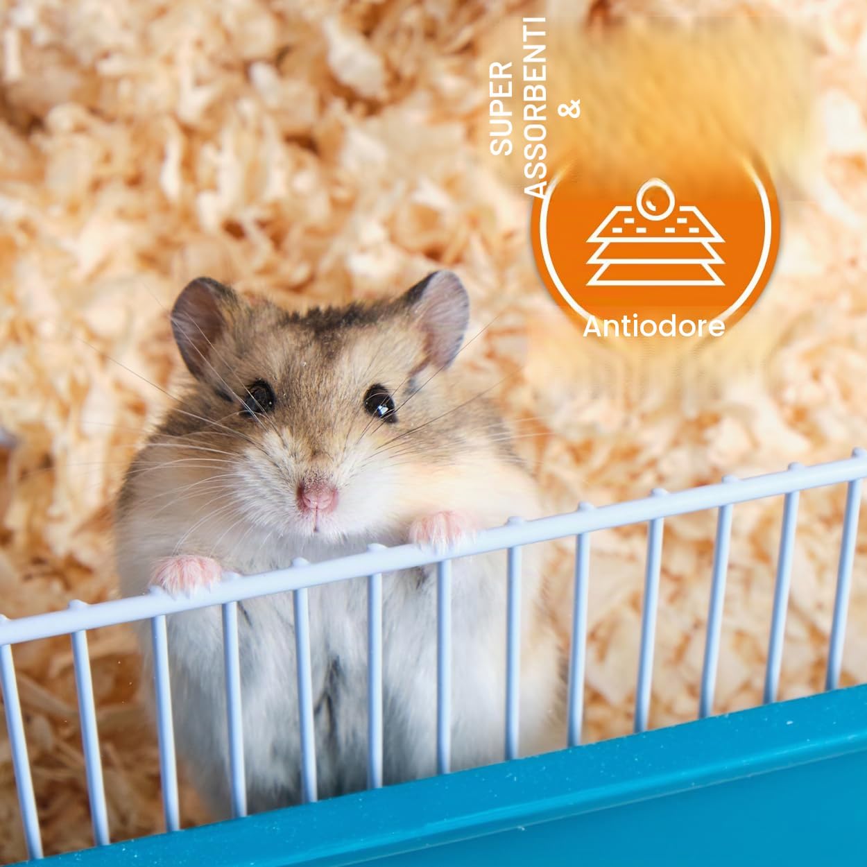 Anibest - Lettiera per piccoli animali, 100% naturale, per conigli, criceti, porcellini d'India, trucioli di legno morbido assorbente, privo di polvere e inodore, 3,2 kg/60 l