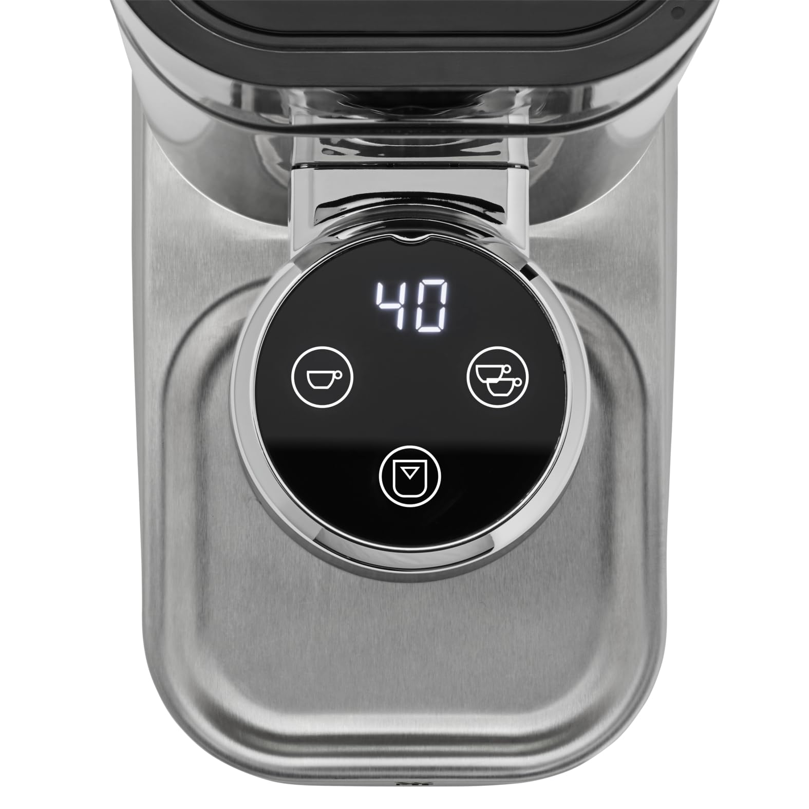 WMF Lumero elektryczny młynek do espresso 150 W, przyciski dotykowe LED, 40 stopni mielenia, pojemnik na kawę, stal nierdzewna Cromargan matowa