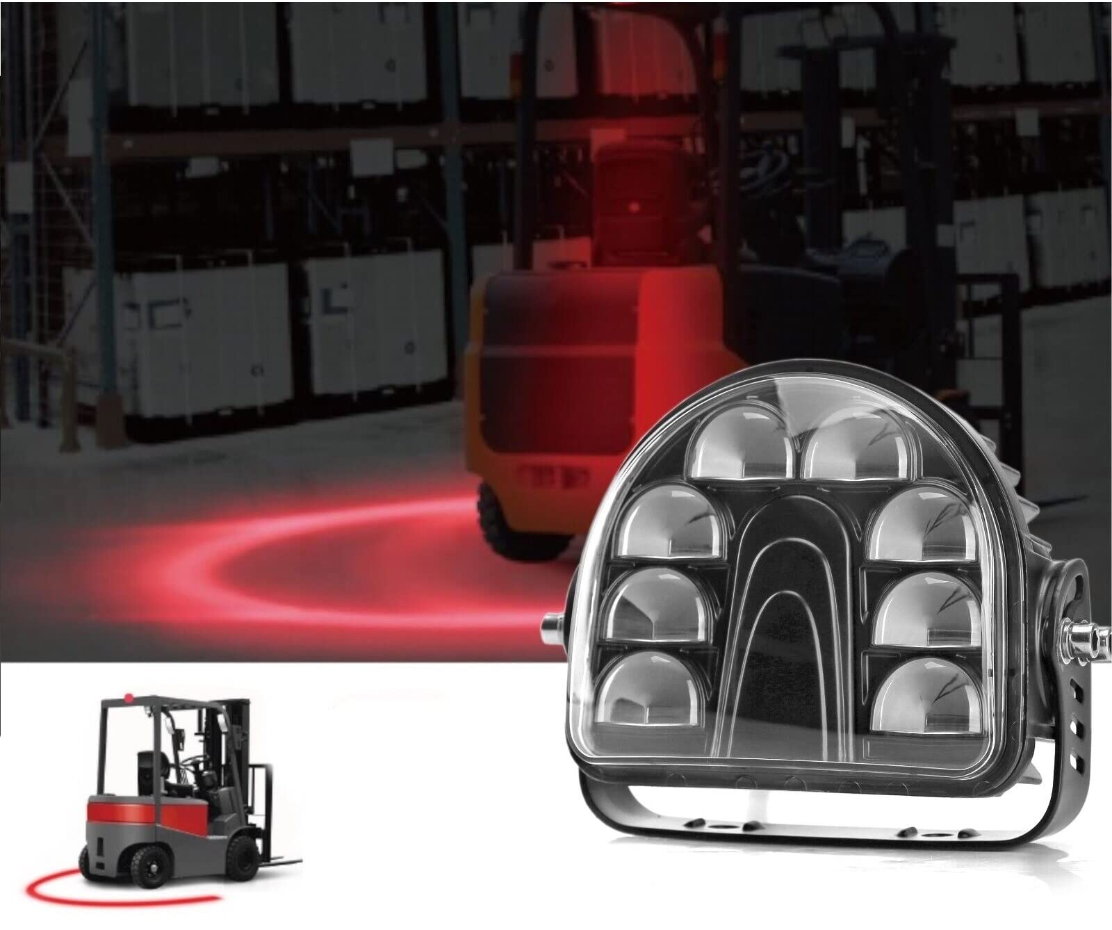 1 szt. czerwona linia LED łuk światło bezpieczeństwo lampa robocza wózek widłowy samochód ciężarówka ostrzeżenie 24 W
