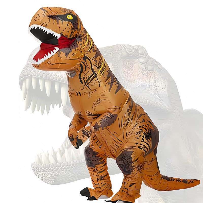 Qshine Adults T-Rex Inflatable Costume Fancy Dinosaur Suit Blow up Stegosaurus Jumpsuit Halloween Cosplay Costume