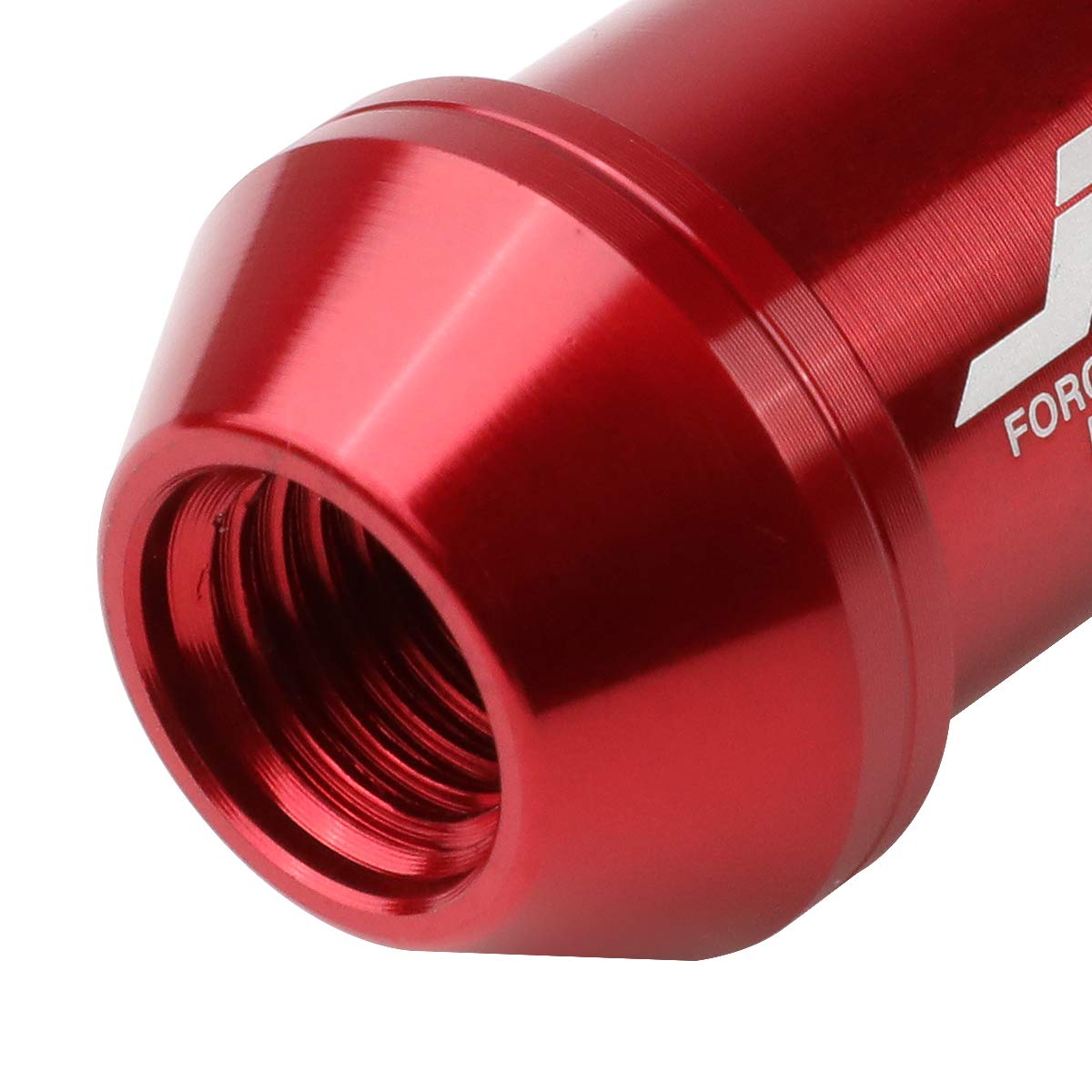 DNA MOTORING Red Aluminum Conical Seat Lock Nuts (20 Pack, Spline