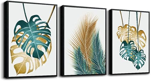 Miniatura 17 de Lienzo decorativo de pared para sala de estar, decoración de pared familiar para dormitorio, cocina, obras de arte, pintura de hojas abstractas,